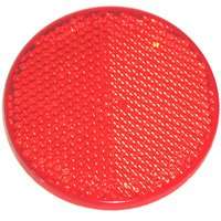 American Hardware RV-657C Self-Adhesive Safety Reflector, 2 in Dia, Plastic, Red