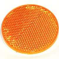 American Hardware RV-658C Self-Adhesive Safety Reflector, 2 in Dia, Plastic, Amber