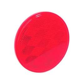 American Hardware RV-659C Self-Adhesive Safety Reflector, 3 in Dia, Plastic, Red