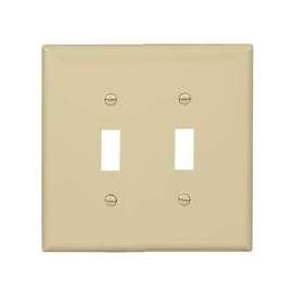 Eaton Wiring Devices PJ2V Mid-Size Wallplate, 2-Gang, Polycarbonate, Ivory