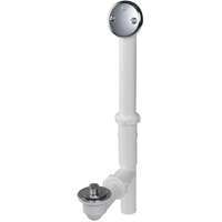 Keeney 62AW Bath Drain Assembly, Plastic/Zinc, White, Chrome