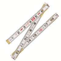 Cresent Lufkin Red End 066FN Flat Reading Wood Rule, SAE, Wood, 6 ft L, White