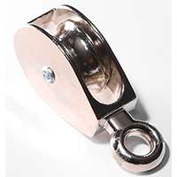 BARON 0174ZD-3/4 Fixed Eye, Rigid Eye Single Tackle Pulley, 11 lb Weight Capacity, 3/16 in Rope