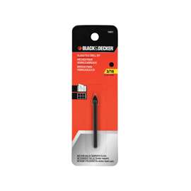 Black+Decker 16901 Glass and Tile Drill Bit, 3/16 in Dia Shank