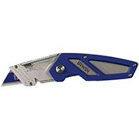 IRWIN FK100 Utility Knife, 2-1/2 in L Blade, 1-Blade, Straight Blue Handle
