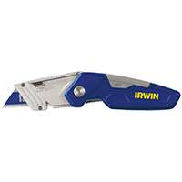 IRWIN 1858319 Utility Knife, 2-1/2 in L Blade, 3-Blade, Straight Blue Handle