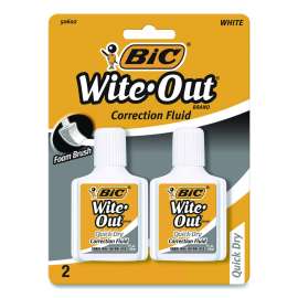 Wite-Out Quick Dry Correction Fluid, 20 mL Bottle, White, 2/Pack