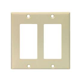 Eaton Cooper Wiring 2152 Series 2152V-BOX Standard-Size Wallplate, 4-Gang, Thermoset, Ivory