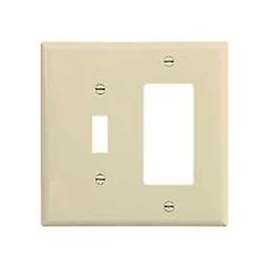 Eaton Wiring Devices 2153V-BOX Combination, Standard Wallplate, 2-Gang, Thermoset, Ivory