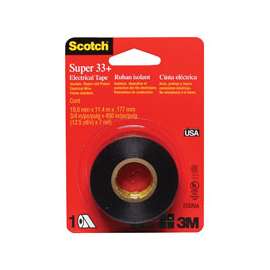 Scotch 200 Electrical Tape, 450 in L, 7 mil Thick, PVC Backing, Black