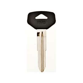 Hy-Ko 12005TR40 Key Blank with Plastic Head, 2-1/2 in L x 1.2 in W, Brass, Nickel Plated