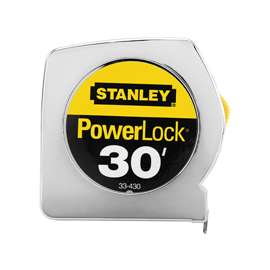 STANLEY 33-430 Measuring Tape, 30 ft L x 1 in W Blade, Steel Blade, Chrome