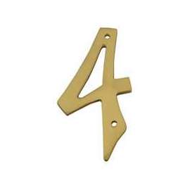 Schlage SC2-3046-605 #4 House Number, Character 4, 4 in H Character, Brass Character