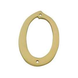 Schlage SC2-3006-605 #0 House Number, Character 0, 4 in H Character, Brass Character