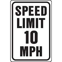 HY-KO HW-10 Traffic Sign, Rectangular, SPEED LIMIT 10, Black Legend, White Background
