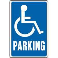 HY-KO HW-13 Traffic Sign, Rectangular, PARKING ONLY, White Legend, Blue Background