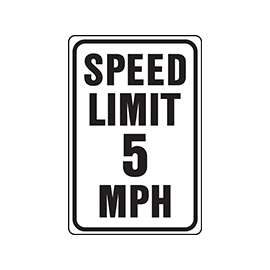 HY-KO HW-23 Traffic Sign, Rectangular, SPEED LIMIT 5, Black Legend, White Background