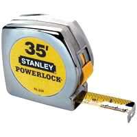 STANLEY 33-835 Measuring Tape, 35 ft L x 1 in W Blade, Steel Blade, Chrome
