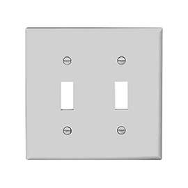 Eaton Wiring Devices 5139W-BOX Standard-Size Wallplate, 2-Gang, Nylon, White