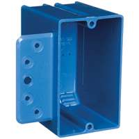 Carlon B118B-UPC Outlet Box with Bracket, Clamp Cable Entry, 4-Knockout, Bracket, Stud Mounting, PVC