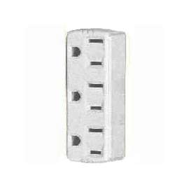 Eaton Wiring Devices 1147W-BOX Cube, Grounded Outlet Adapter, 15 A, 2-Pole, 3-Outlet, White