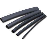 GB HST-250 Heat-Shrink Tubing, 1/4 to 1/8 in Dia, 4 in L, Polyolefin, Black