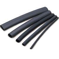 GB HST-500 Heat-Shrink Tubing, 1/2 to 1/4 in Dia, 4 in L, Polyolefin, Black