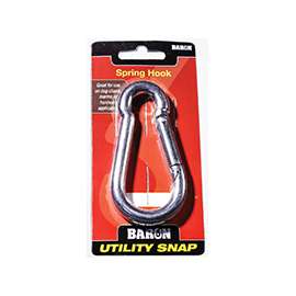 BARON C-2450-1/2 Spring Hook Snap Link, 600 lb Weight Capacity, Steel, Nickel