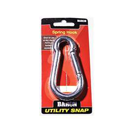 BARON C-2450-3/8 Spring Hook Snap Link, 400 lb Weight Capacity, Steel, Nickel