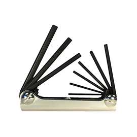 Eklind 20911 Fold-Up, Medium Hex Key Set, Steel, Black, 9-Piece