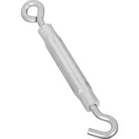 National Hardware 2172BC Series N221-879 Turnbuckle, 130 lb Weight Capacity, Hook Fitting A, Eye Fitting B, Aluminum