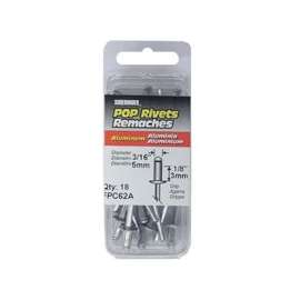 SUREBONDER FPC62A Short Pop Rivet, 1/8 in L, Aluminum