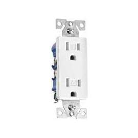 Eaton Wiring Devices TR1107W-BOX Duplex Receptacle, 15 A, 2-Pole, 5-15R, White