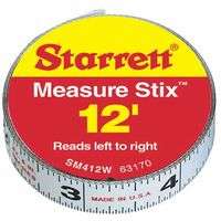 Measure Stix Steel Measuring Tapes, 1/2 in x 12 ft, Inch