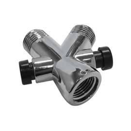 Plumb Pak PP825-7 Shower Arm Diverter, 1/2 in FIP x 1/2 in MIP, Plastic, Chrome