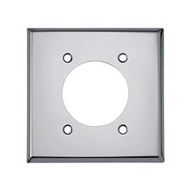 Eaton Wiring Devices 68-BOX Standard-Size Power Outlet Wallplate, 2-Gang, Chrome, Silver