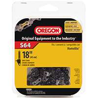 Oregon S64 Chainsaw Chain, 5/32 in File, 18 in L Bar, Stainless Steel