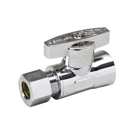 Southland 191-222HC Supply Line Stop Valve, 3/8 x 3/8 in Compression x FIP, Brass, Chrome
