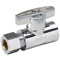 Southland 191-432HC Supply Line Stop Valve, 1/2 x 3/8 in Sweat x Compression, Brass, Chrome