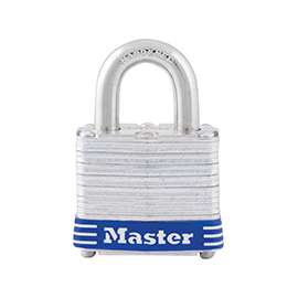 Master Lock 3KA 0464 Keyed Padlock, 1-9/16 in W x 1-1/2 in H Body, 3/4 in H Shackle, Steel