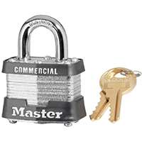 Master Lock 3KA 3210 Keyed Padlock, 1-9/16 in W x 1-1/2 in H Body, 3/4 in H Shackle, Steel