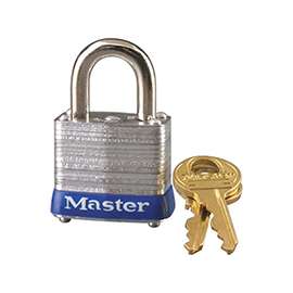 Master Lock 7KA P609 Keyed Padlock, 1-1/8 in W x 1-1/16 in H Body, 9/16 in H Shackle, Steel