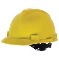 MSA SWX00345 Hard Hat, 4-Point Textile Suspension, HDPE Shell, Yellow
