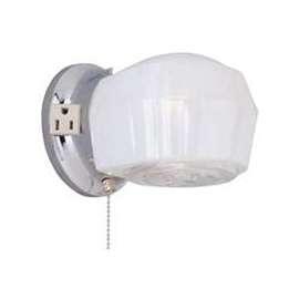 Boston Harbor Dimmable Wall Light Fixture With Pull Chain, (1) 60/13 W, Medium, A19/Cfl Lamp, Chrome
