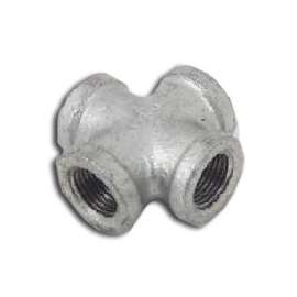 Worldwide Sourcing Pipe Cross, 1-1/4 In, Malleable Iron, Galvanized