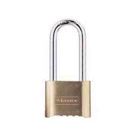 Master Lock 175DLH Combination Padlock, 2 in W Body, 2-1/4 in H Shackle, Brass