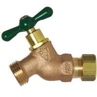 Arrowhead Brass 254CCLF Heavy-Duty, Lead-Free, No-Kink Hose Bibb, 1/2 x 3/4 in Sweat x Male Hose