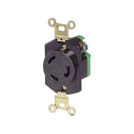 Eaton Wiring Devices L530R Single Receptacle, 30 A, Black