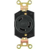Eaton Wiring Devices L630R Single Receptacle, 30 A, Black