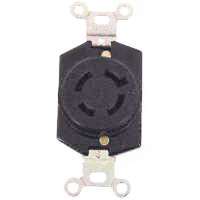 Eaton Wiring Devices L1420R Single Receptacle, 20 A, Black